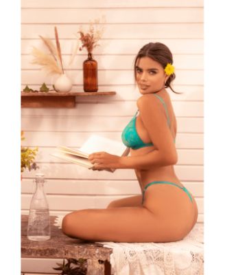Ensemble sexy 2 pièces en dentelle extensible 